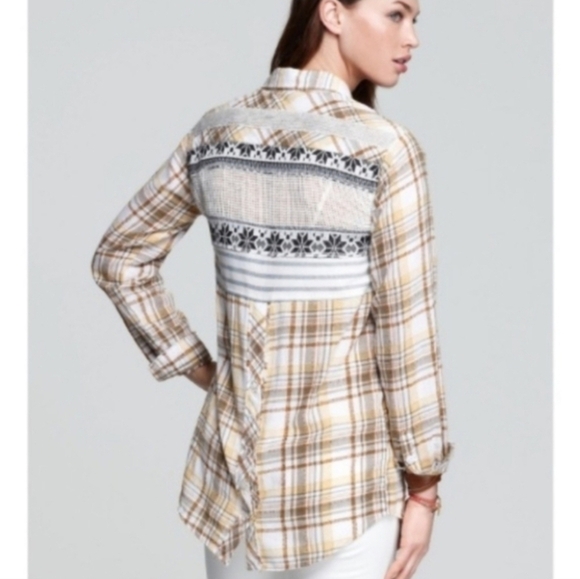 We The Free Free People Plaid Button Down. Xsmall - Picture 2 of 7